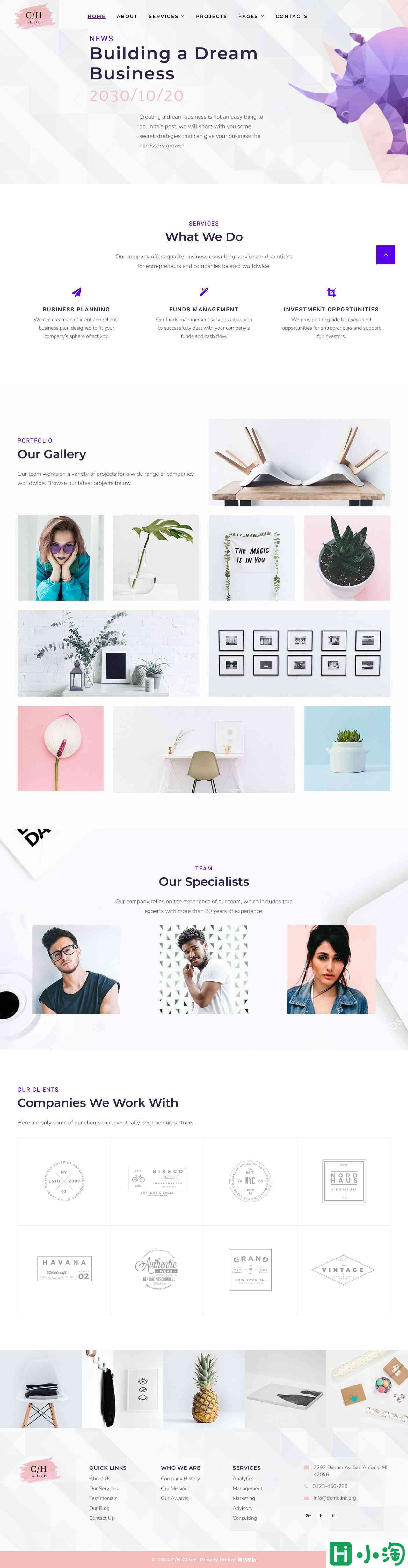 紫牛启航-现代企业网站模板-PC预览